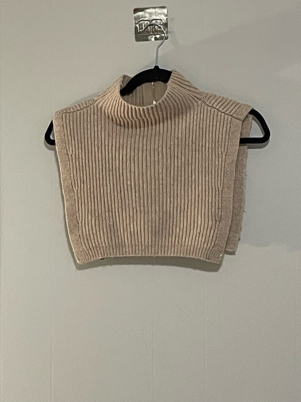Women’s Ribbed Knit Mock Neck Sweater Vest - Cream. Item # 11456